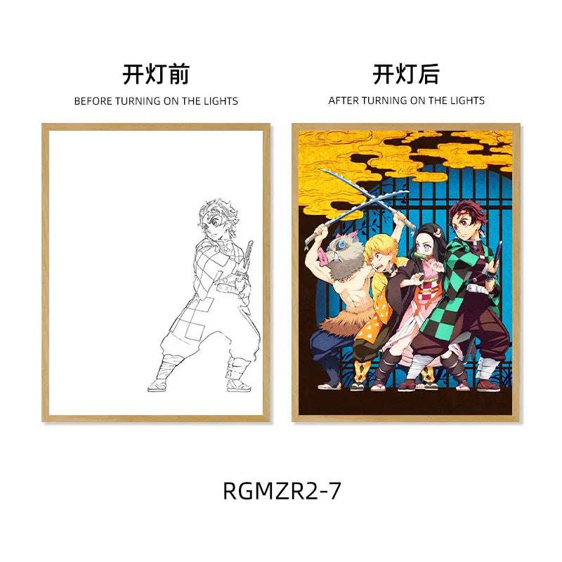 Quadro em led night Anime Demon Slayer :Kimetsu não Yaiba