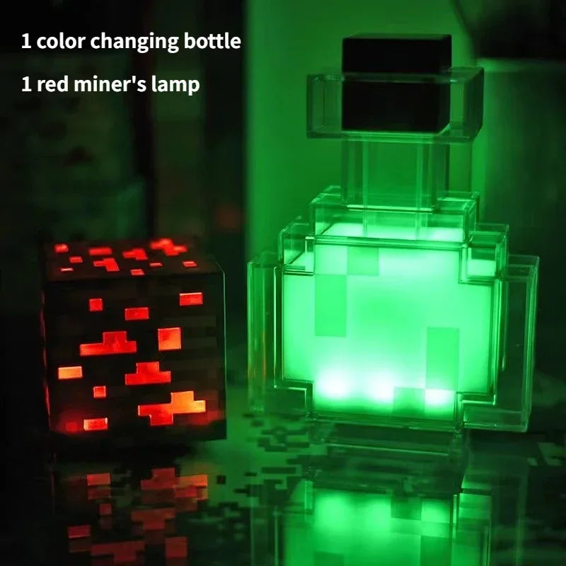 Luminária minecraft block de minério e poção