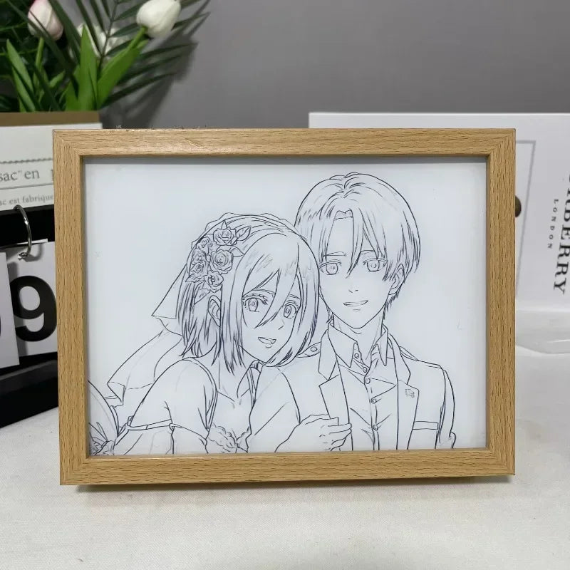 Quadro com pintura luminosa Anime Ataque em tita