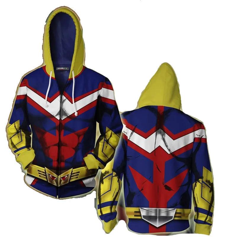 Moletom midoriya izuku, todoroki & bakugou katsu traje com capuz Anime my hero academia