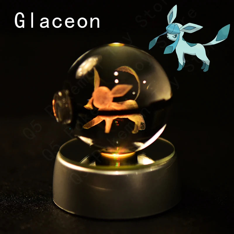 Pokeball Pikachu, Gengar, Mew, Mewtwo, Lamp Base, 3D Crystal Ball