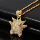 Colar Gengar Anime Pokémon Hip Hop Pingente De Metal