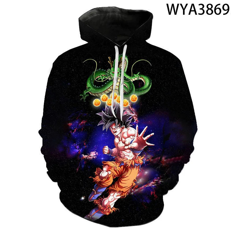 Moletom Goku 3D com capuz Anime Dragon Ball