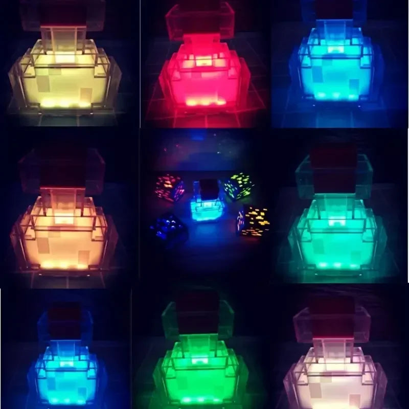 Luminária minecraft block de minério e poção