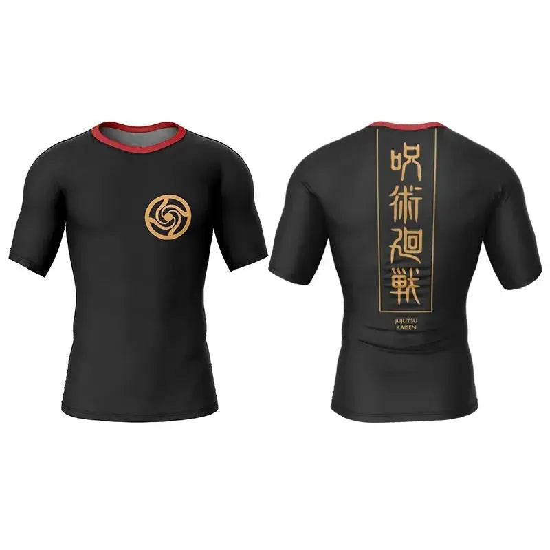 Camiseta de compressão 3D anime Jujutsu Kaisen masculina