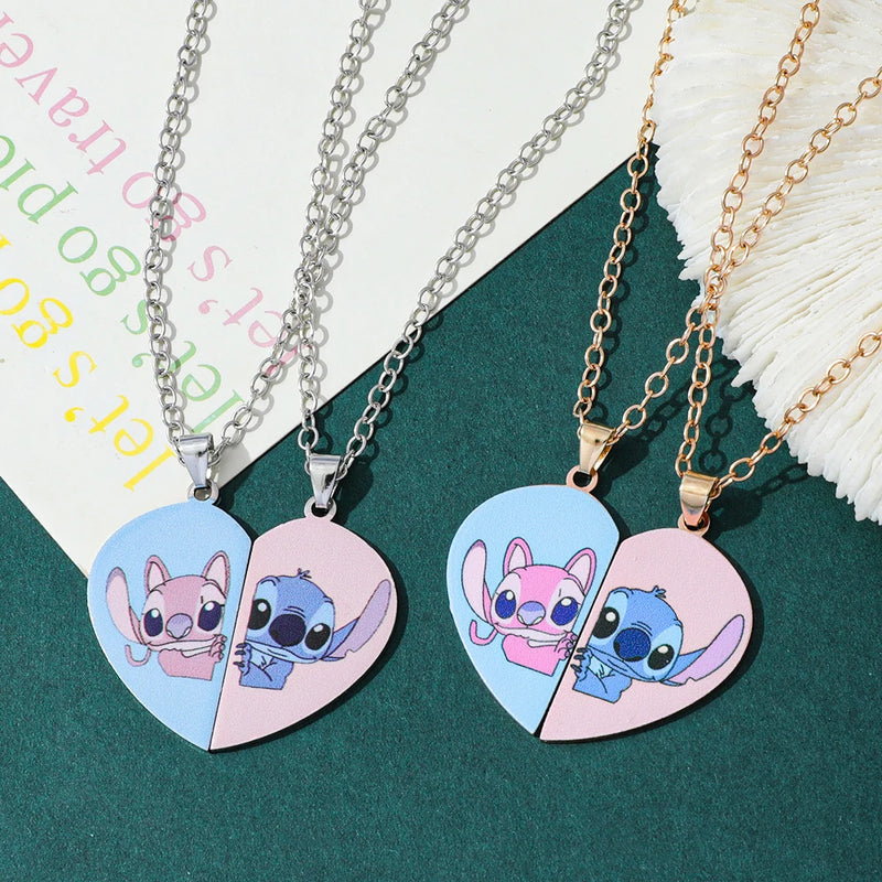 Colar de coração Disney lilo & Stitch para casal