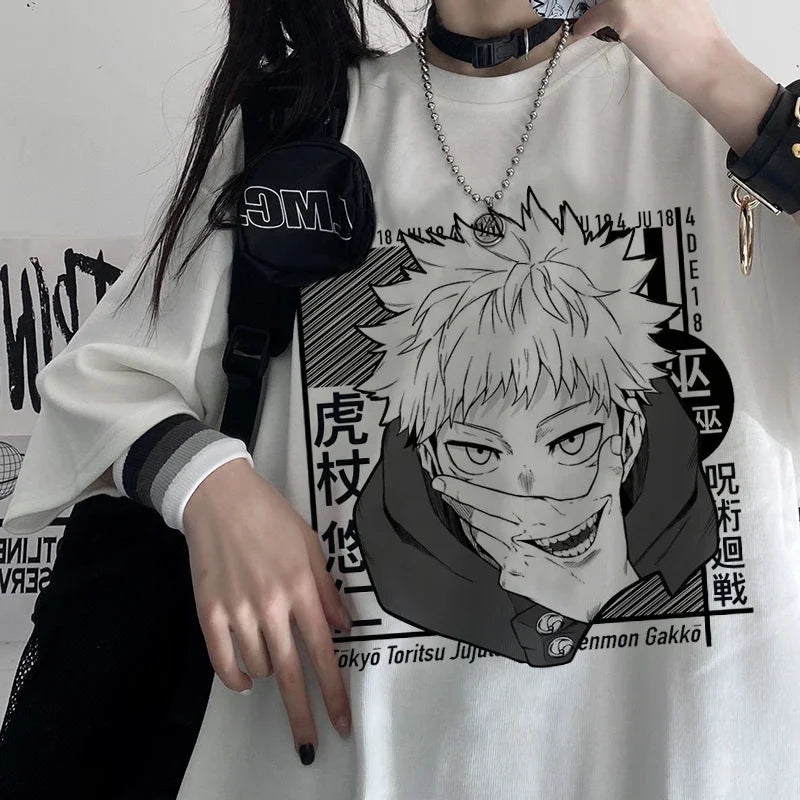 Camiseta Itadori/gojo Anime jiu-jitsu kaisen