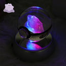 Figura Crystal Ball 3D  Pokeball, Rayquaza, Umbreon, Mew, Gengar, Idéia, Vulpix LeD