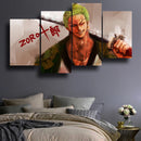 Quadro Zoro Roronoa Anime One Piece 4 Pcs