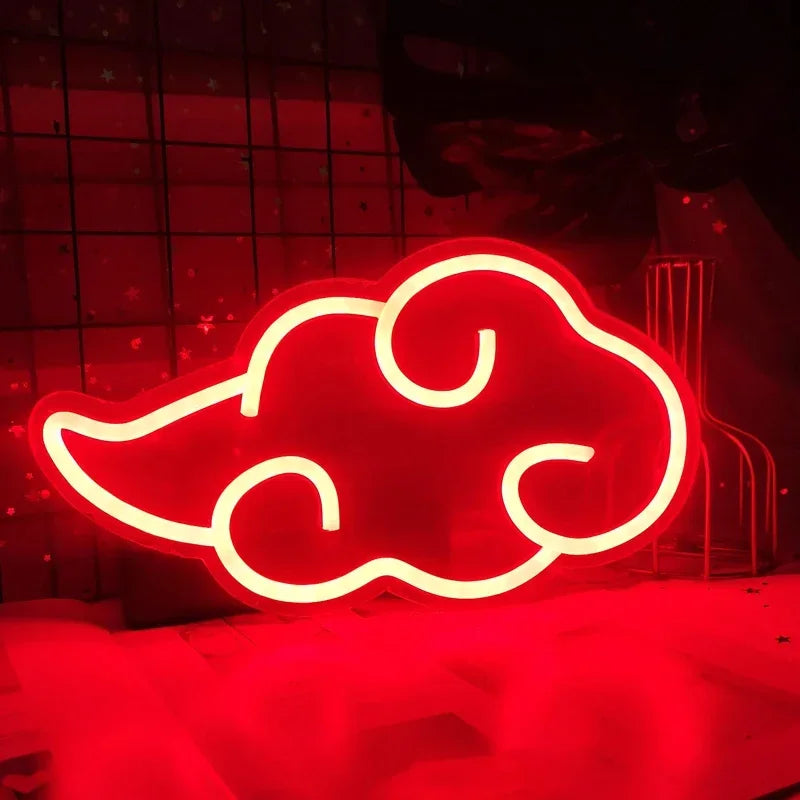 Luminaria nuvem vermelha akatsuki led night light usb luz Anime Naruto