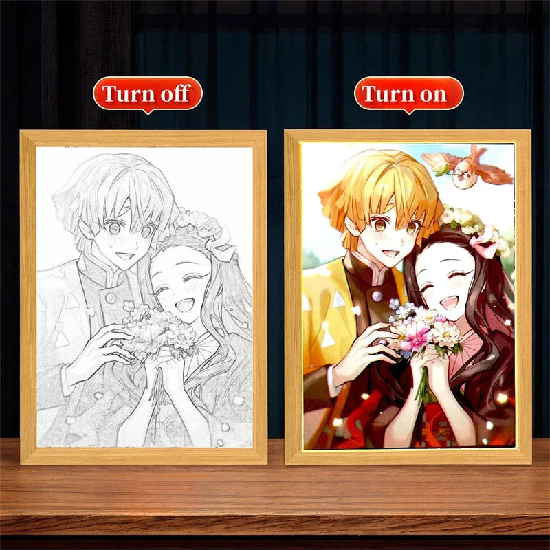 Quadro em led night Anime Demon Slayer :Kimetsu não Yaiba