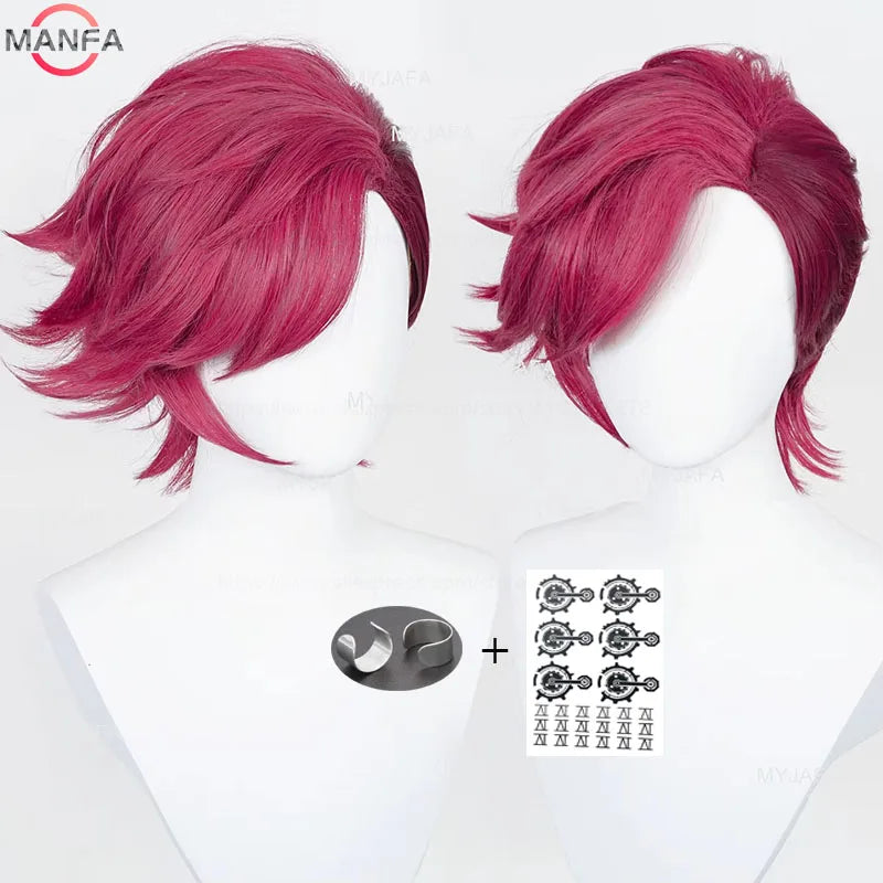 Peruca + Bone Vi rosa Anime Arcane, Game LOL