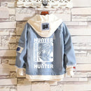 Nova jaqueta jeans zoldyck com capuz anime x caçador hisoka hoodies yoyo suor jeans legal killua zolodik estatueta un m13
