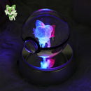 Figura Crystal Ball 3D  Pokeball, Rayquaza, Umbreon, Mew, Gengar, Idéia, Vulpix LeD