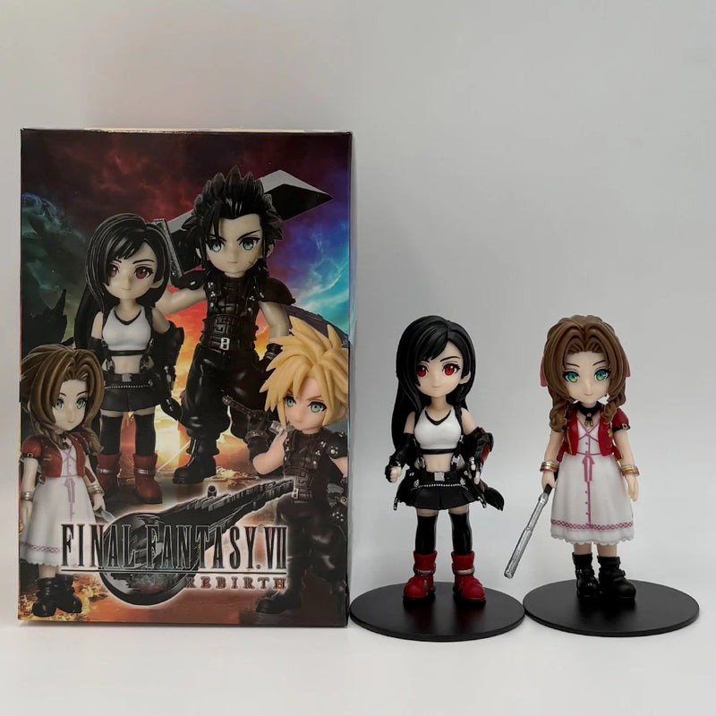 Anime nuvem conflito tifa lockhart aerith gainsborough zack · figura de cabelo modelo brinquedo pvc ornamento de mesa acessórios presente 11-12.5cm