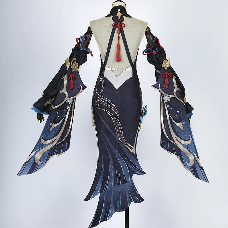 Cosplay Shenhe-Fato Feminino, Game Genshin Impact