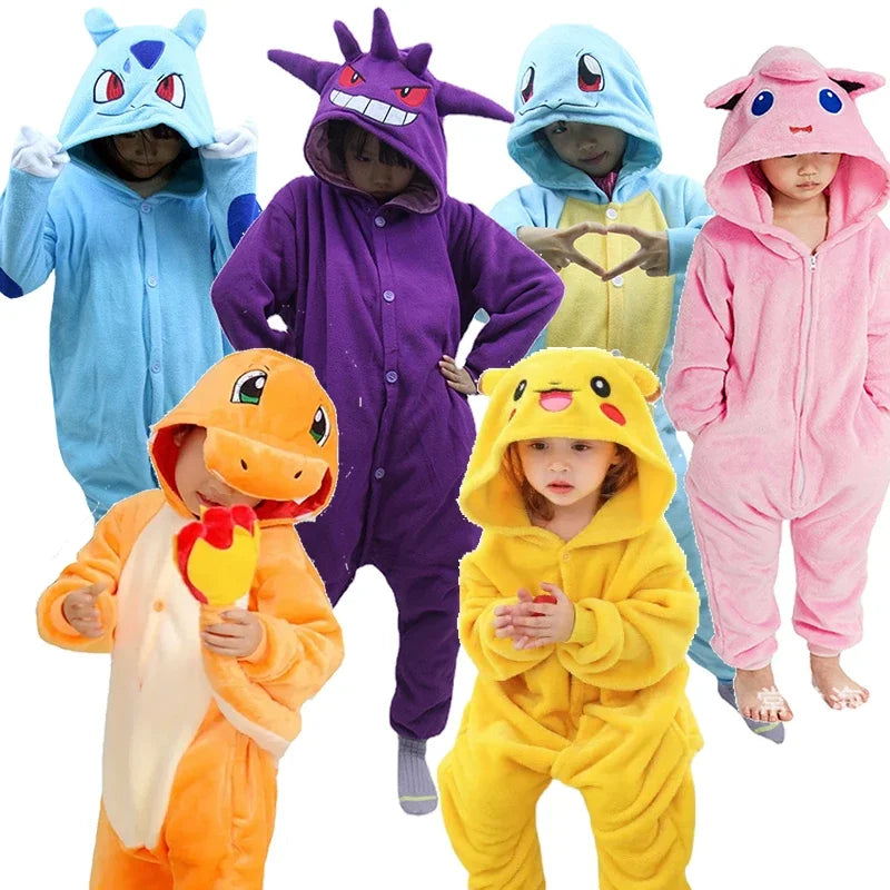 Pijamas para crianças flanela gengar pikachu Anime Pokémon