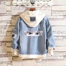 Nova jaqueta jeans zoldyck com capuz anime x caçador hisoka hoodies yoyo suor jeans legal killua zolodik estatueta un m13