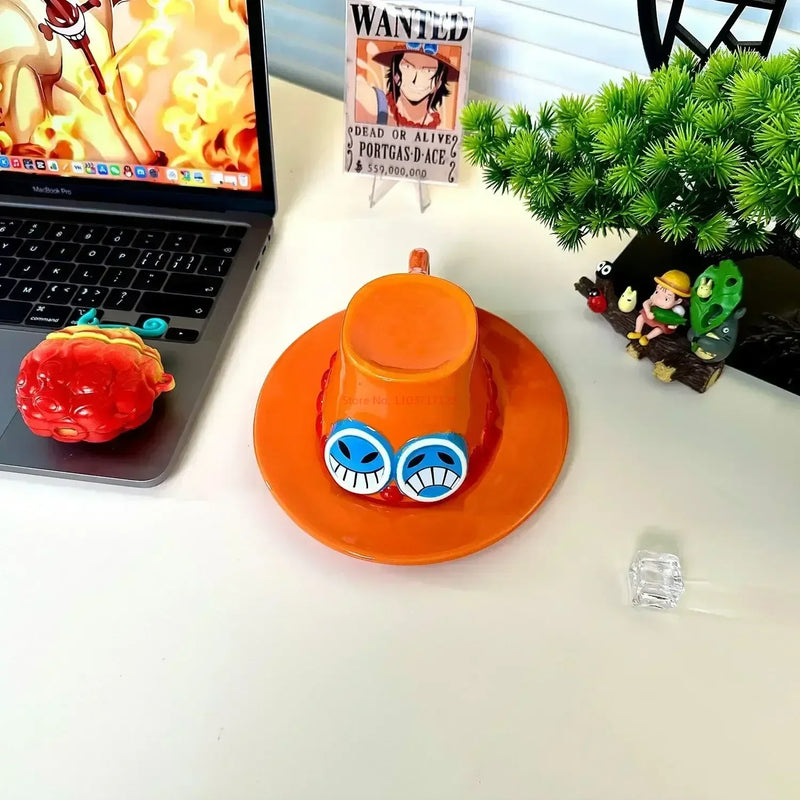 Tigela e xicara Luffy chapéu de palha Anime One piece 1 pc