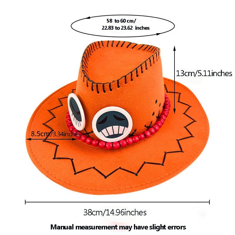 Chapéu ace Led light up bombeiro  para cosplay Anime one piece