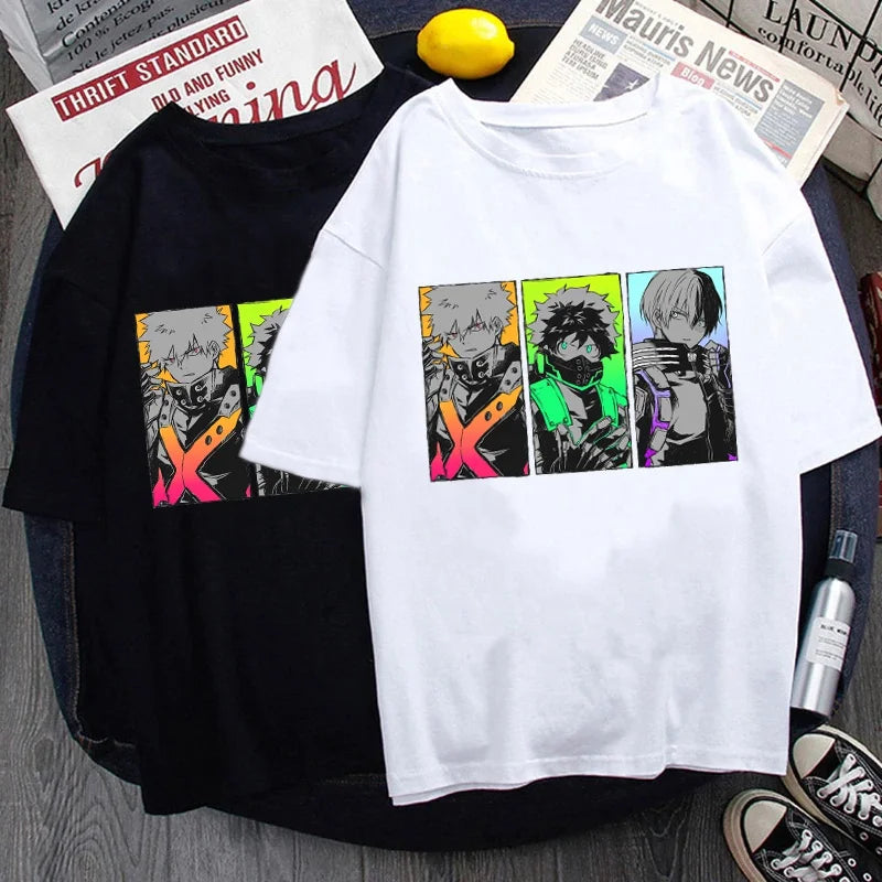 Camiseta Deku/Bakugou Katsuki/Todoroki Shoto Anime Boku no Hero Academia