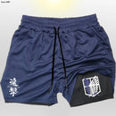 Shorts fitness de compreensão Anime Attack on Titan