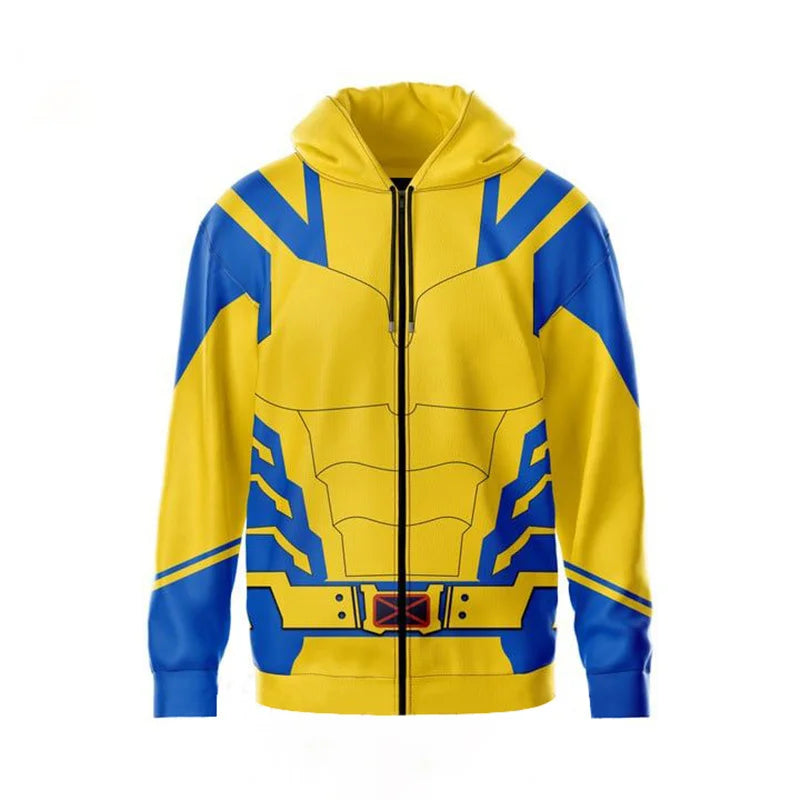 Jaqueta Traje Wolverine e Deadpool Masculino com ziper