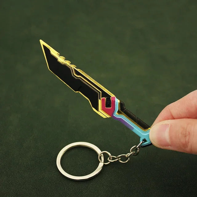 Valorant corpo a corpo reaver 2.0 karambit chaveiro para homem jogo periférico m4 samurai punhal modelo metal chaveiro pingente jóias presente