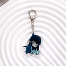 Personagens de anime demon slayer na moda acrílico chaveiro acessórios saco charme criativo mochila pingente chaveiro presentes para amigos