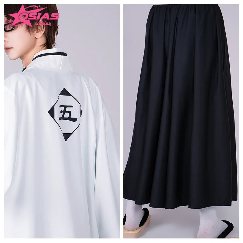 OSIAS Aizen Sousuke Cosplay Conjunto Aizen Sousuke peruca Aizen Sousuke sapatos BLEACH