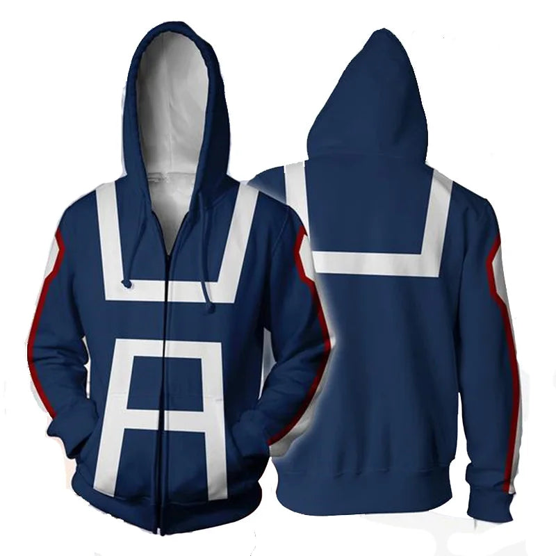 Moletom midoriya izuku, todoroki & bakugou katsu traje com capuz Anime my hero academia