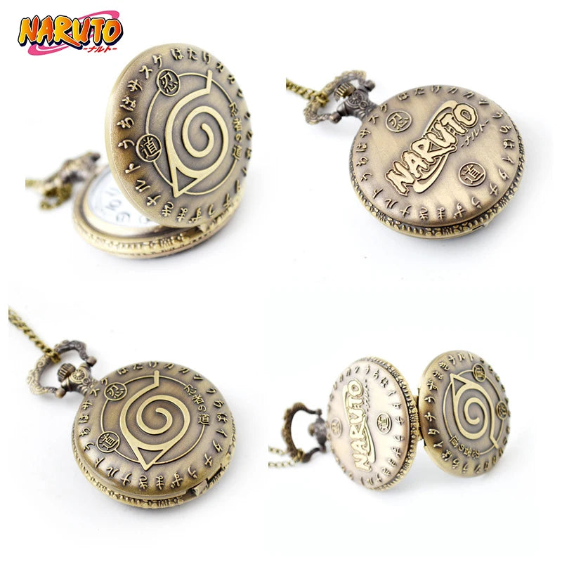 Relógio Retro Flip Pocket Watch Anime One Piece Dragon Ball, Naruto