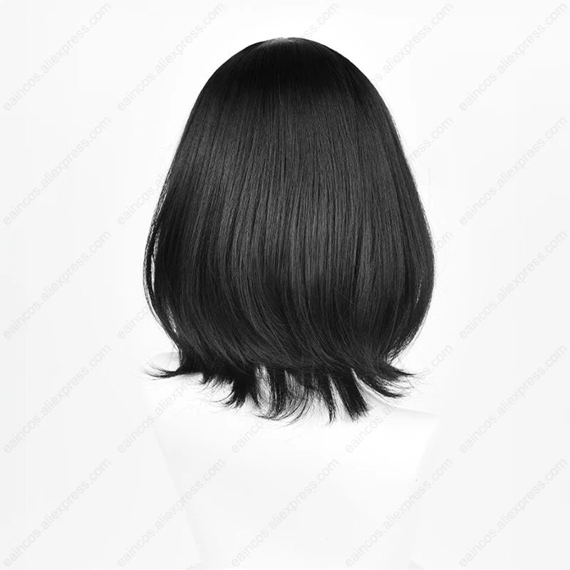 Peruca sintética preta mei misaki, 35cm