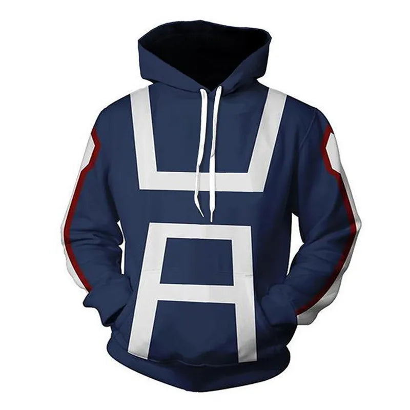 Moletom midoriya izuku, todoroki & bakugou katsu traje com capuz Anime my hero academia