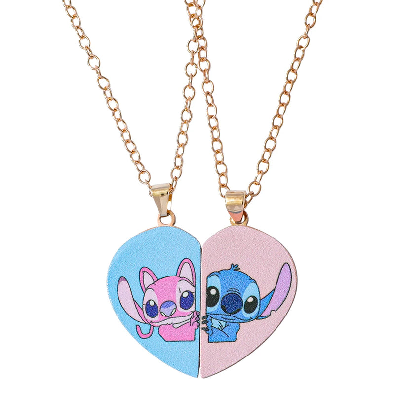 Colar de coração Disney lilo & Stitch para casal