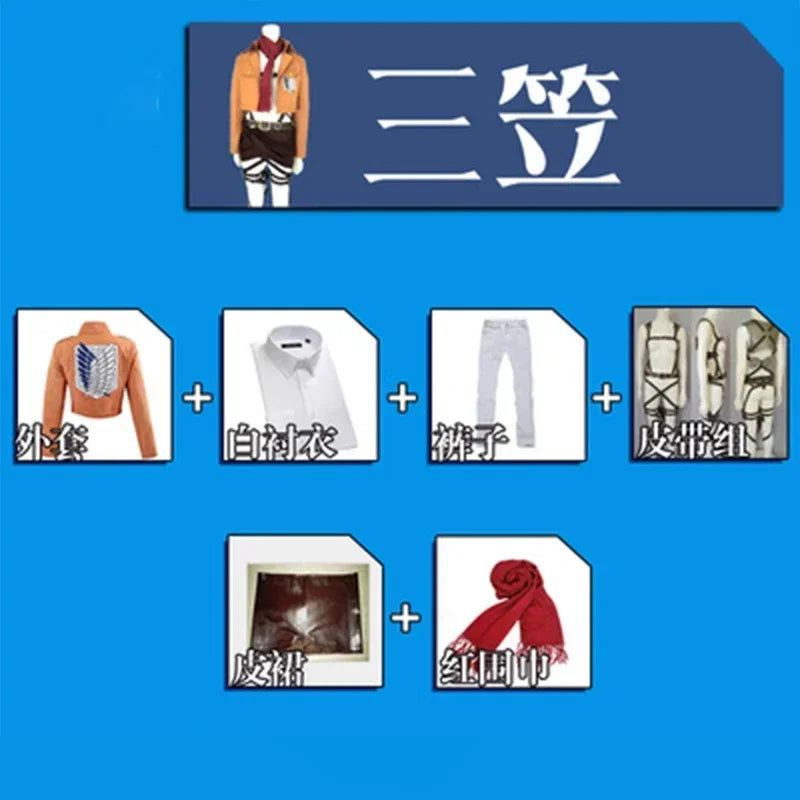 Cosplay Levi, Mikasa, Eren, Hange Zoe Anime attack on titan