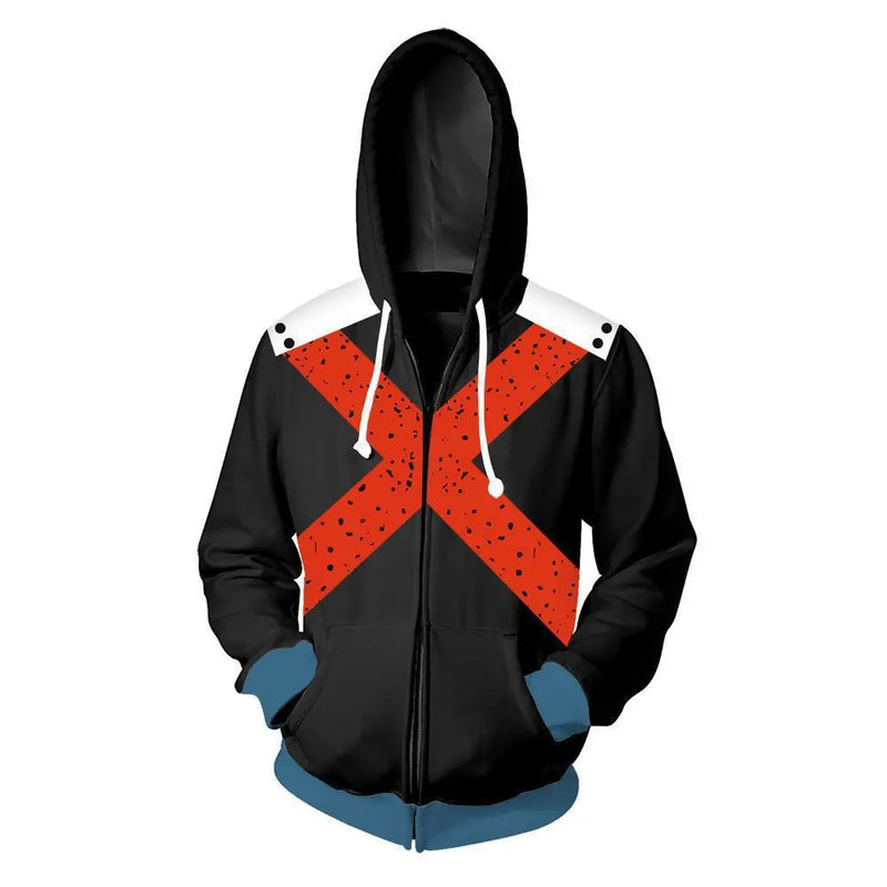 Moletom midoriya izuku, todoroki & bakugou katsu traje com capuz Anime my hero academia
