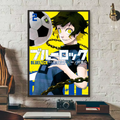 Popular anime japonês azul bloqueio cartaz hd arte pegajosa parede à prova dwaterproof água casa sala de estar quarto barra decoração estética