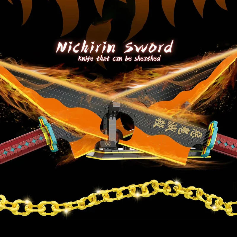 Katana demon slayer kamado tanjirou katana nichirin Moc 1478 pçs