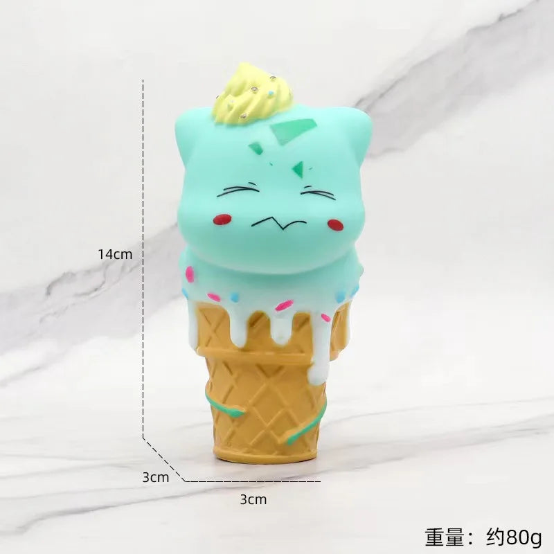 Action Figure Sorvete psyduck, bulbasaur, gengar, slowpoke snorlax, pikachu, pichu Anime Pokemon
