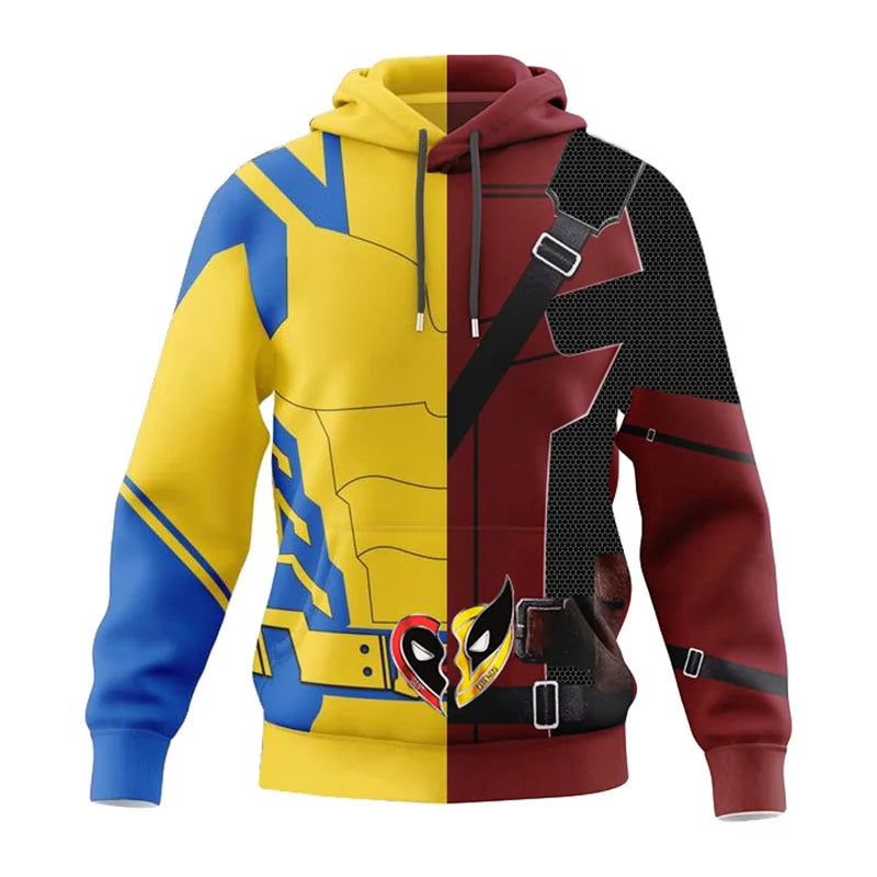 Jaqueta Traje Wolverine e Deadpool Masculino com ziper