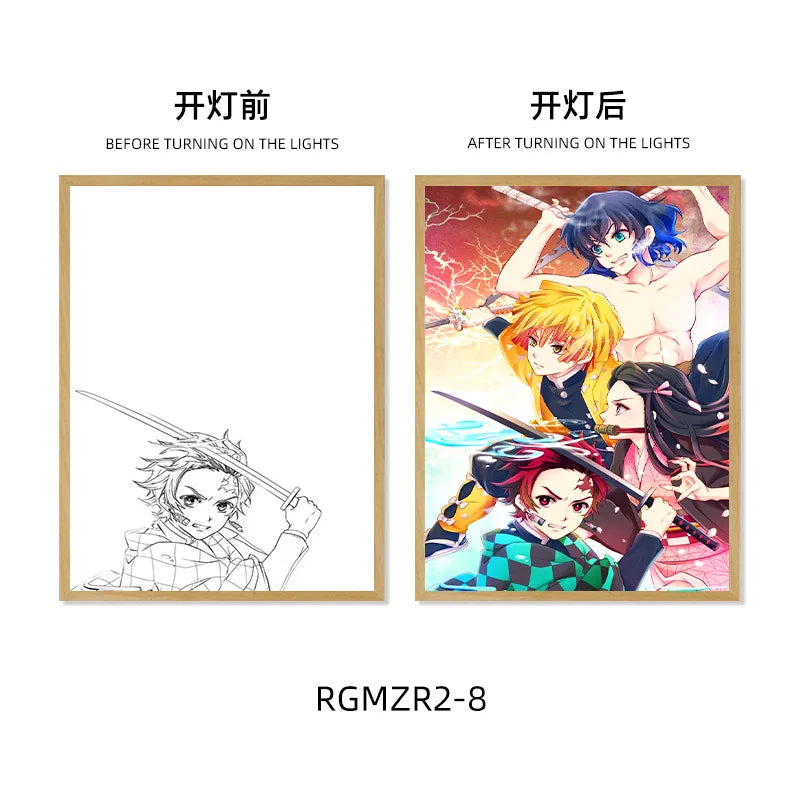 Quadro em led night Anime Demon Slayer :Kimetsu não Yaiba