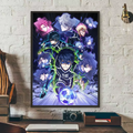 Popular anime japonês azul bloqueio cartaz hd arte pegajosa parede à prova dwaterproof água casa sala de estar quarto barra decoração estética