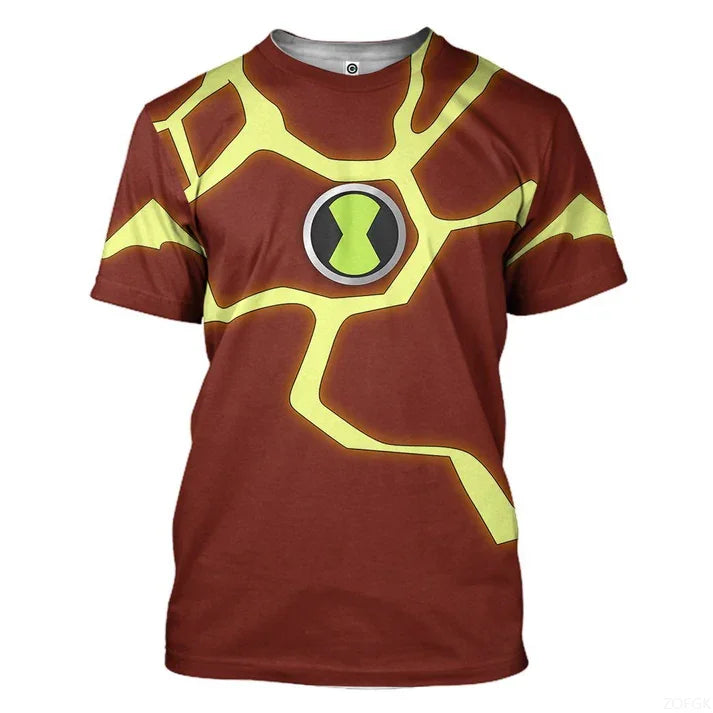 2025 anime omnitrix ben10 cosplay camisetas 3d ben tennyson impressão criança dos desenhos animados camiseta verão das mulheres dos homens harajuku manga curta y2k topos