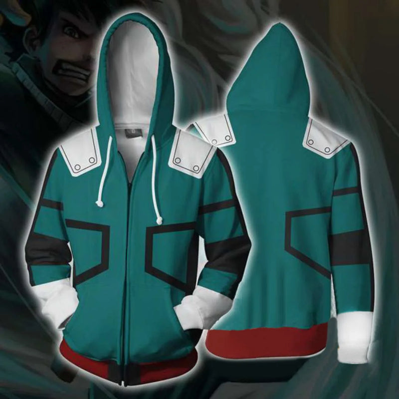 Moletom midoriya izuku, todoroki & bakugou katsu traje com capuz Anime my hero academia