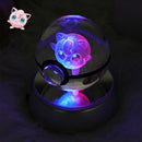 Figura Crystal Ball 3D  Pokeball, Rayquaza, Umbreon, Mew, Gengar, Idéia, Vulpix LeD
