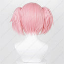 Anime madoka kaname peruca cosplay 30cm rosa rabo de cavalo perucas cabelo sintético resistente ao calor