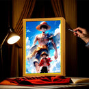 Quadro em led night  Zoro, Luffy Anime One Piece
