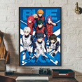 Popular anime japonês azul bloqueio cartaz hd arte pegajosa parede à prova dwaterproof água casa sala de estar quarto barra decoração estética