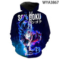 Moletom Goku 3D com capuz Anime Dragon Ball